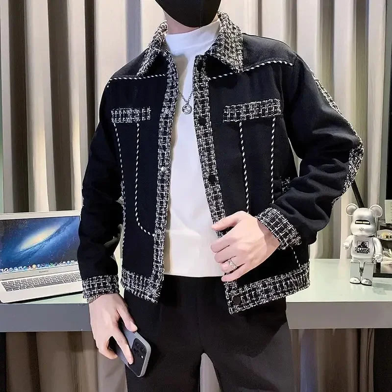 Men's Jackets Black Male Coats Winter Sales Of Splicing Deals New In High Quality Cheap Sale Trendy Korean Reviews Many Stylish