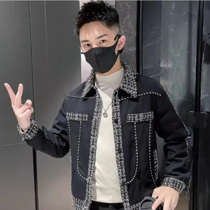 Men's Jackets Black Male Coats Winter Sales Of Splicing Deals New In High Quality Cheap Sale Trendy Korean Reviews Many Stylish