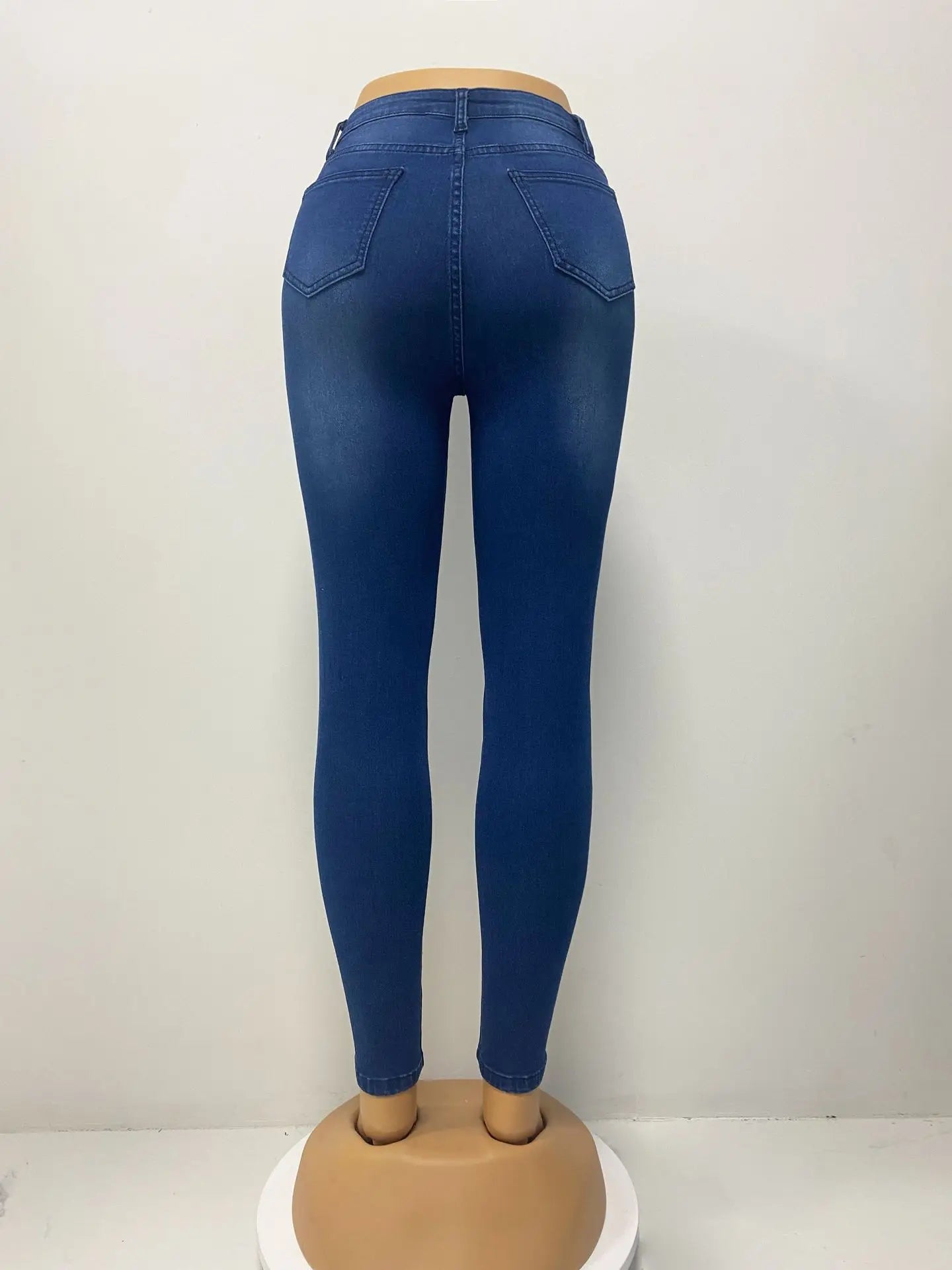 Pencil Denim Pants Ankle Length Jeans Women Washed Solid Jean Pockets High Waist Streetwear Distressed Vintage 2024 Skinny