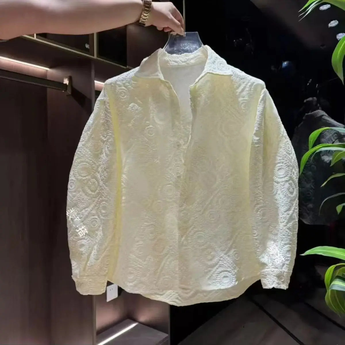Fashion New Style Jacquard Shirt Jacket for Men Long-sleeved Casual and Versatile Loose Sunscreen