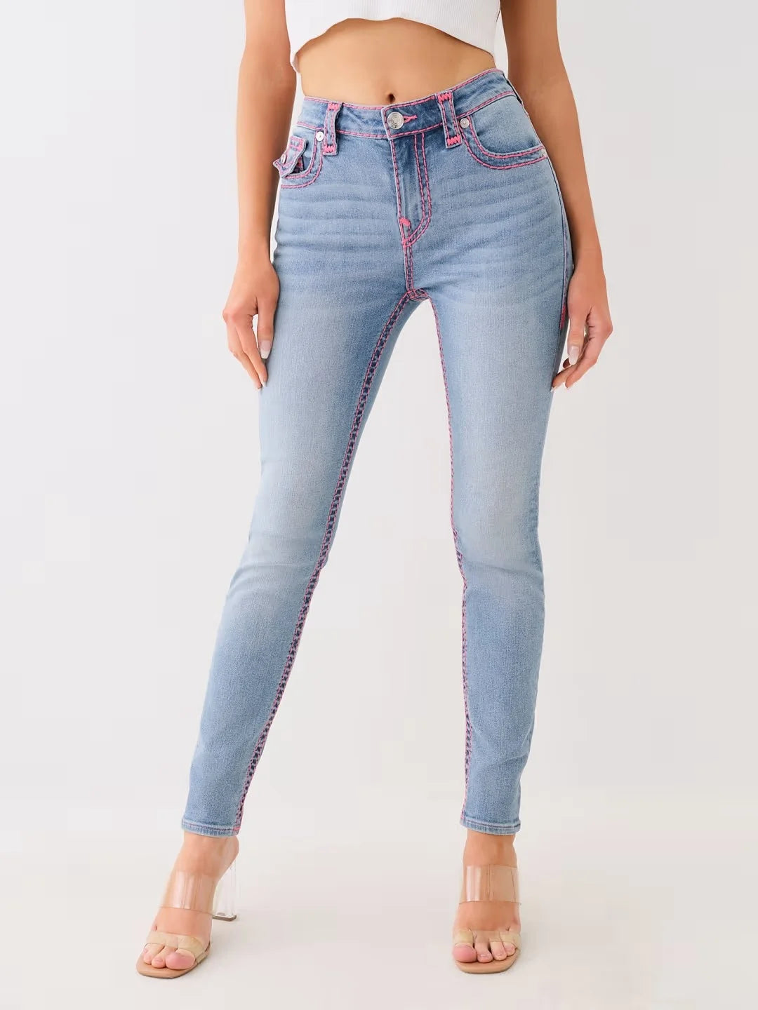 Jennie Mid Rise Super T Skinny Jean Embroidery Women Jeans High Street Sexy High Waisted Jeans Woman Casual Tight Washed Pants